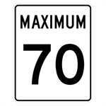 Maximum 70 Sign