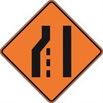 Road Narrows Lane Ends (Left)