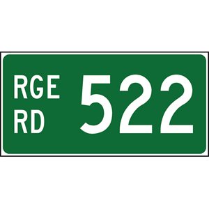 Range Road Or Township Road Ahead White / Green