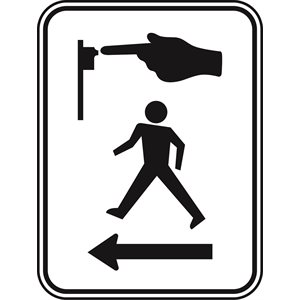 For Walk Signal Push Button (Right) Black / White ( NO PUSHBUTTON TEXT )