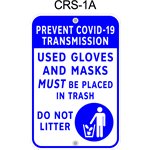 COVID-19 Retail Sign: 30cm x 45cm - No Littering / Physical Distancing messages