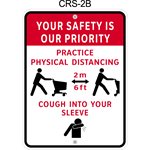 COVID-19 Retail Sign: 45cm x 60cm - No Littering / Physical Distancing messages