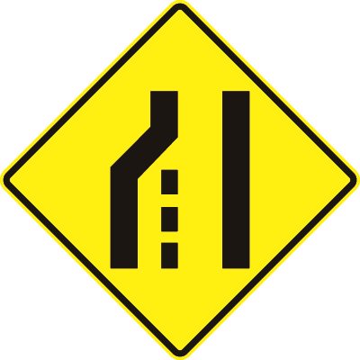 Left Lane Ends Symbol