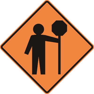 Flagger Ahead Symbol