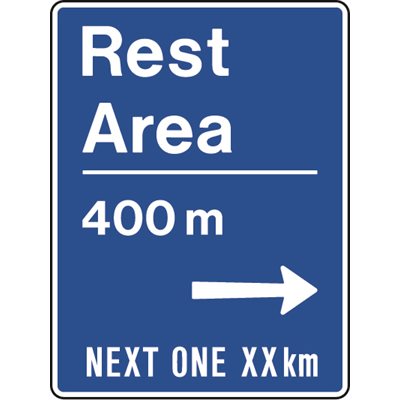 Rest Area _00 m --> Next One __ km Rest Area _00 m --> Next One __ km