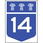 Saskatchewan PRIMARY Route Marker (Content Variable) Blue / White