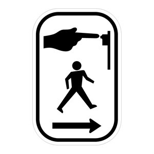 For Walk Signal Push Button (Left) Black / White