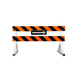 Highway Barricade Complete - 2 Right Slash Boards, 2 Legs, Hardware - Diamond Grade - Alberta