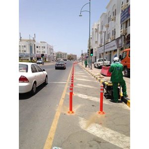 Post 36" Heavy Duty Orange with (2) 3" White HI Bands FG300UR