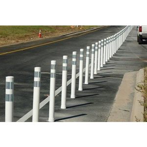 City Post 48" Embedded Anchor Cup - White with (2) 3" White HI Bands