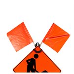 Culvert Marker - 3' - Steel Rod - Spring Loaded - Red HI Patch ...