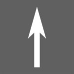 Optamark White Bike Lane 4'11"x1'9" Straight Arrow 125mil (2pcs per package)