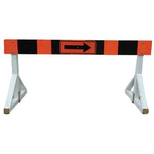 Barricade Board c / w 9" Vertical Stripes 96" x 9.5" Orange / Black